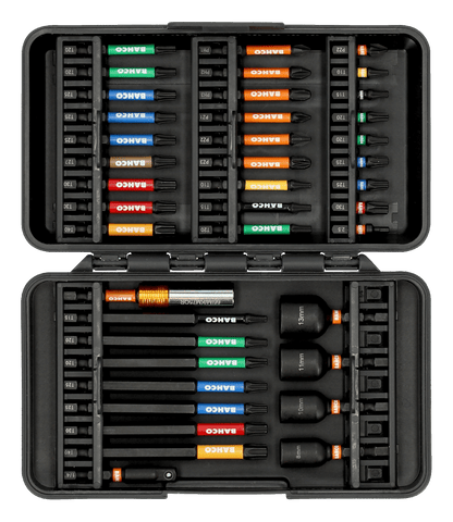 Jeu d'embouts à choc à torsion 1/4" pour vis Phillips, Pozidriv, TORX® et 6 pans - 40 pcs